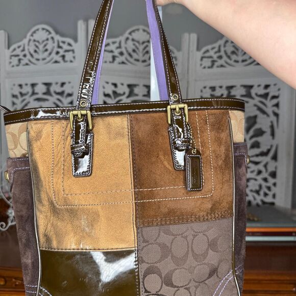 Coach Patchwork Tote Bag with Matching Clutch F06J-F10432 - Picture 3 of 8